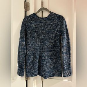 NWT Style & Co Spacedye Blue Marled Pointelle Sweater